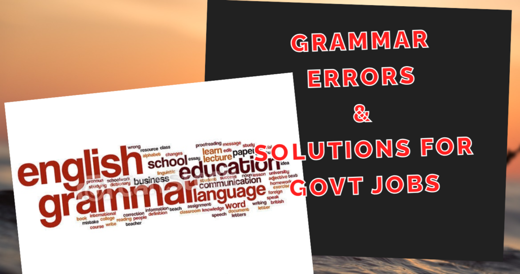 Grammar errors with their solutions